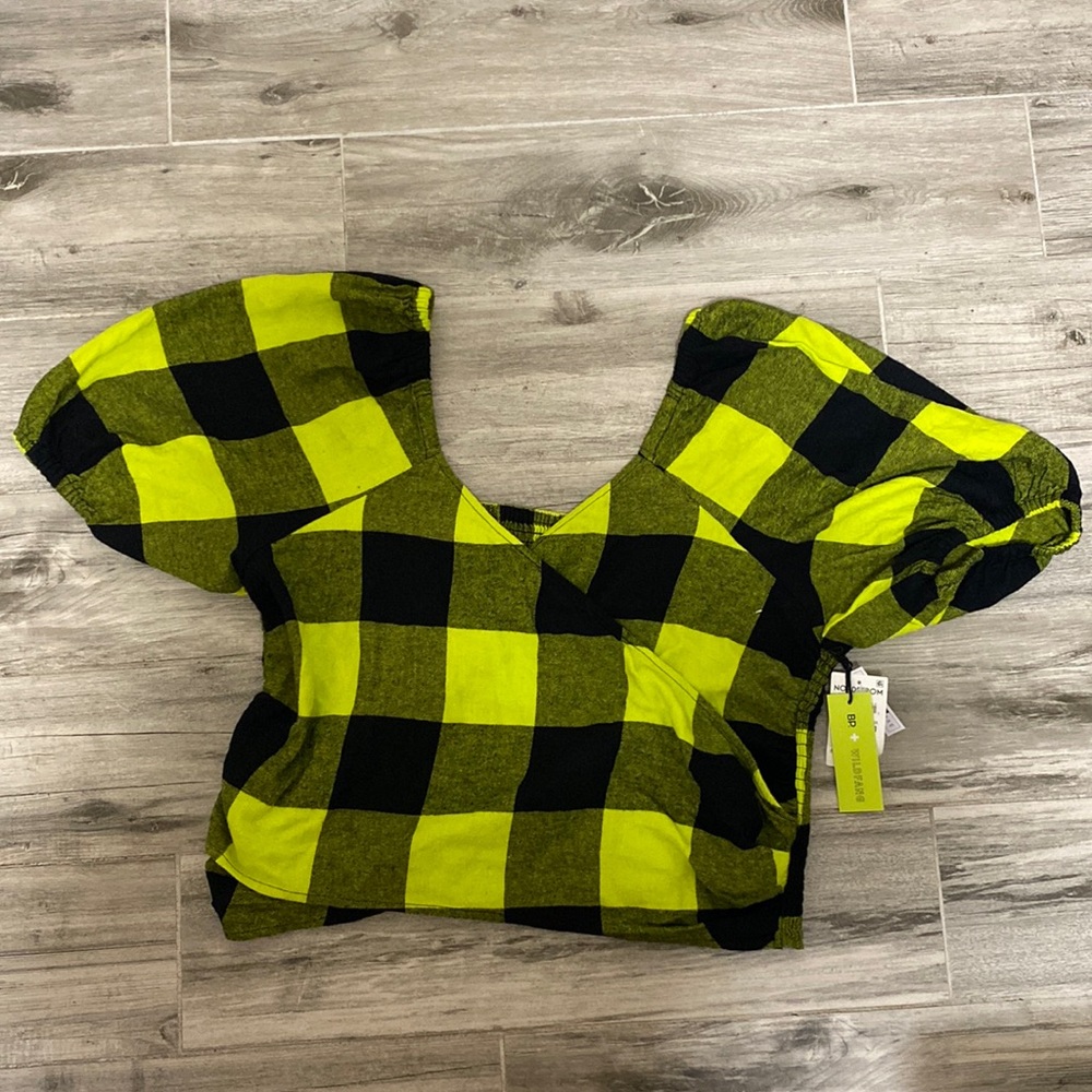 BP. Skater Smocked Back Wrapped Surplice Top - Picture 4 of 14